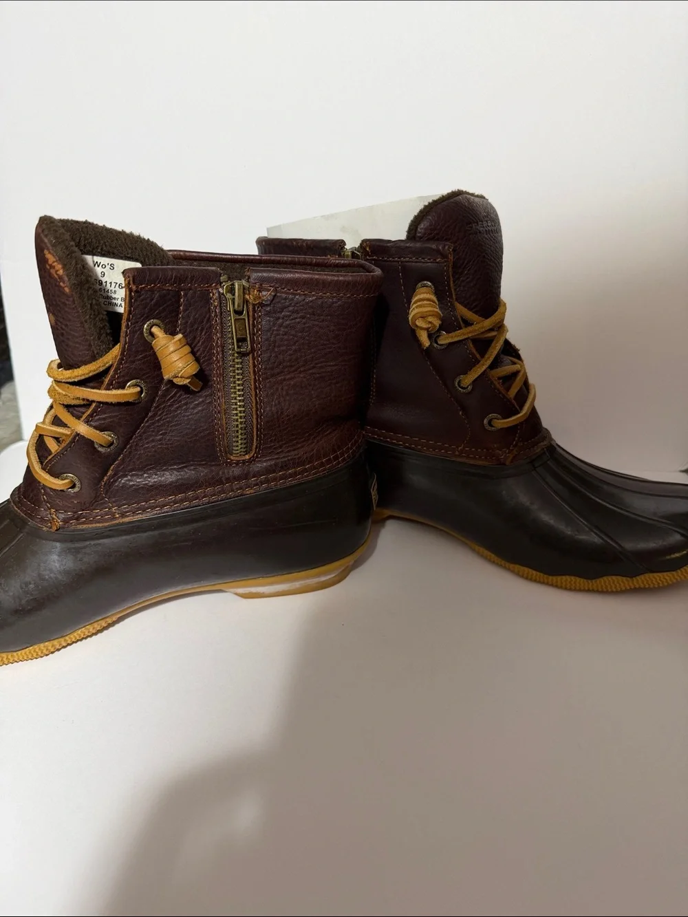 Sperry Dark Brown & Tan Waterproof Duck Boots